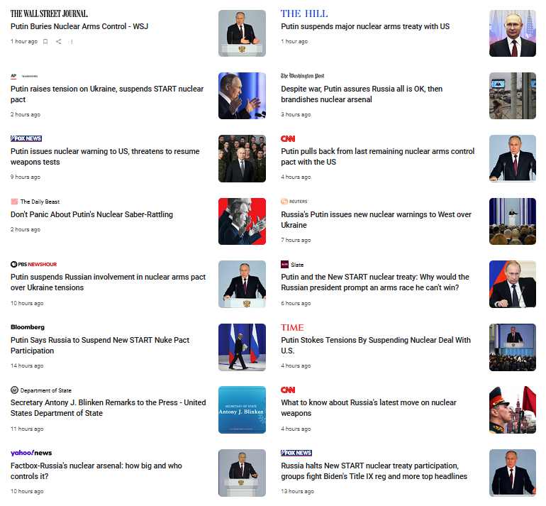 Nuclear Threats by Putin - an End to Formal Nuclear Arms Control - Feb 21 news.png