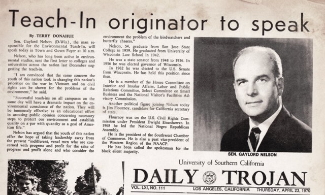 USC Daily Trojan Sen Nelson speech day after first Earth Day .jpg